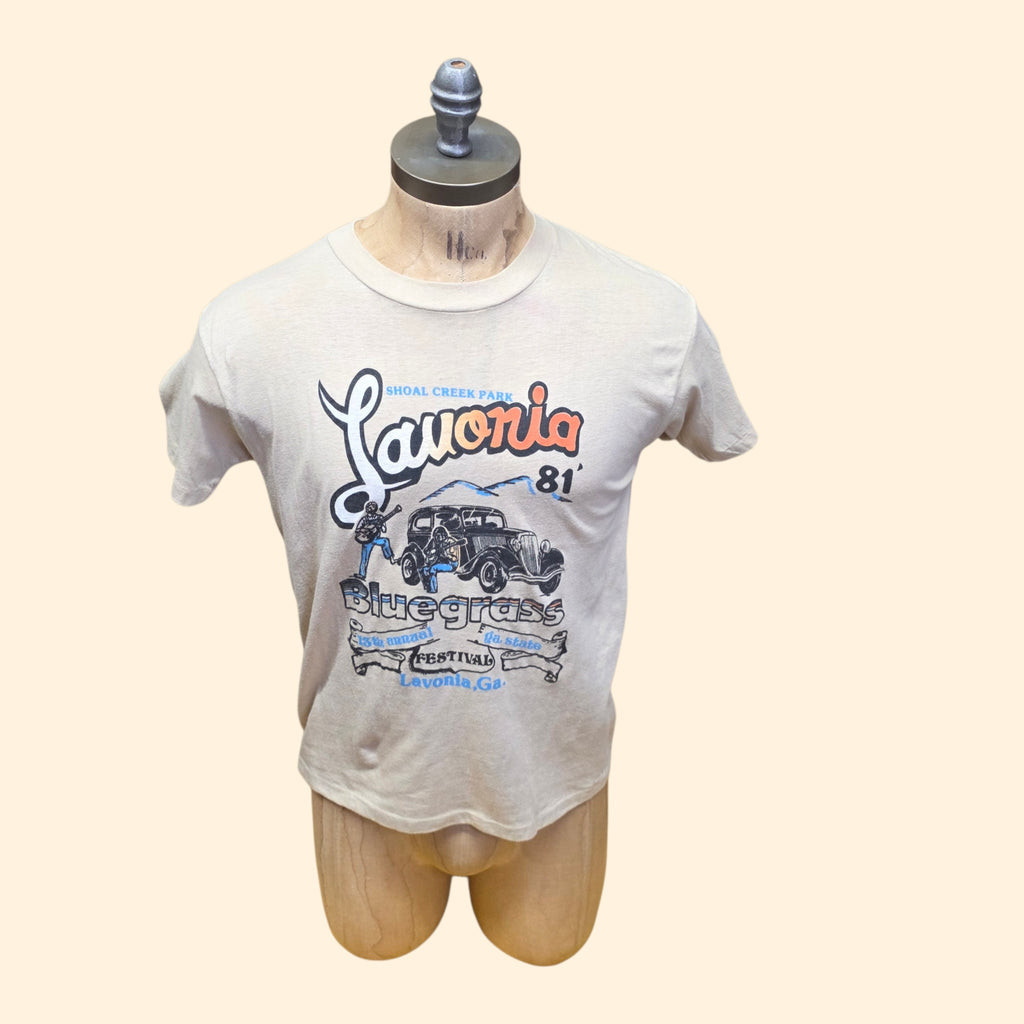 1980s Lavonia Georgia Bluegrass Festival Single Stitch Shirt ~ Small Medium ~ 1981