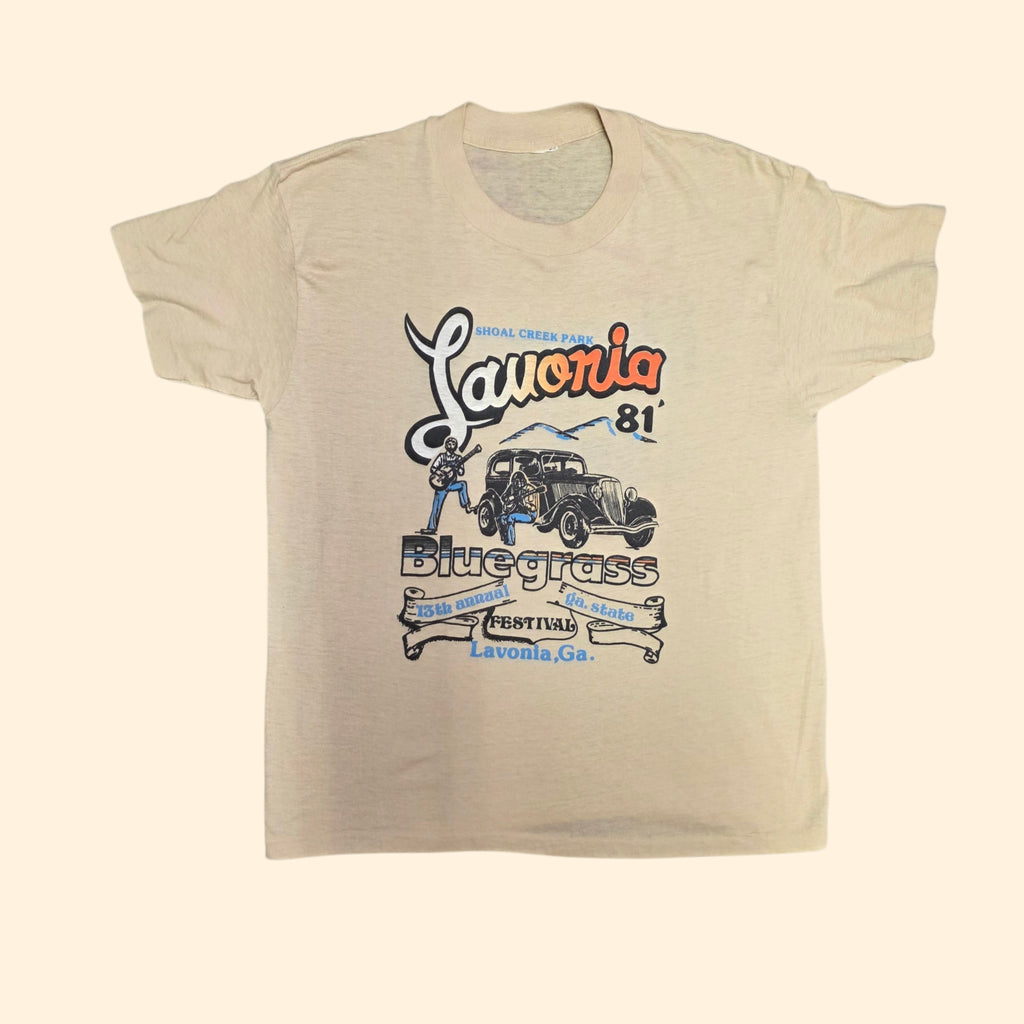 1980s Lavonia Georgia Bluegrass Festival Single Stitch Shirt ~ Small Medium ~ 1981