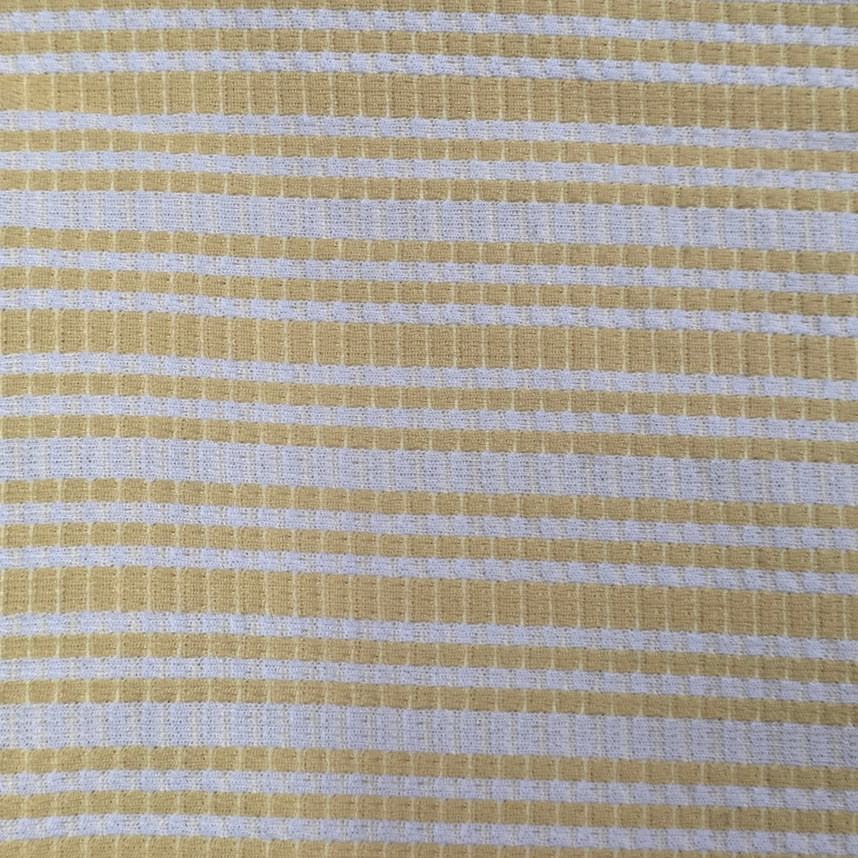 1970s Yellow and White Striped Double Knit Bootcut Polyester Pants ~ 36 x 36