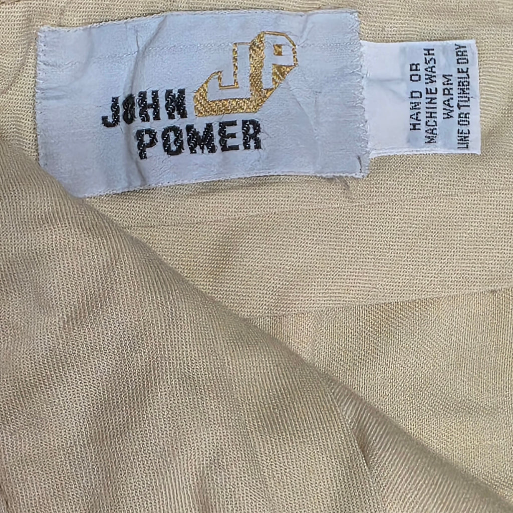 1970s Yellow and White Striped Double Knit Bootcut Polyester Pants ~ 36 x 36