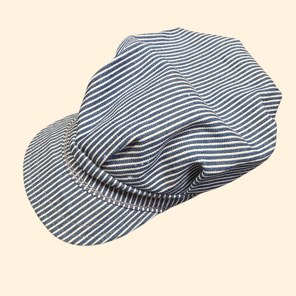 1980s Hickory Striped Engineers Cap ~ Large 22