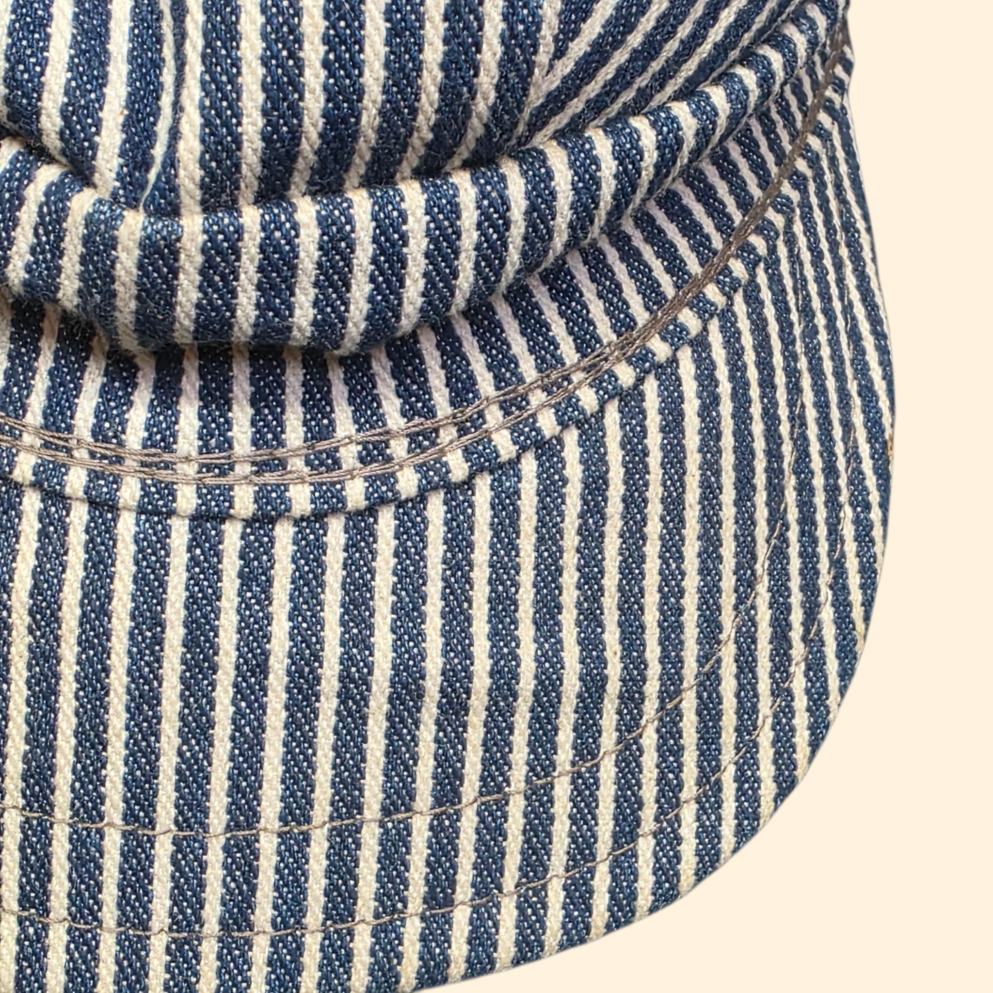 1980s Hickory Striped Engineers Cap ~ Large 22
