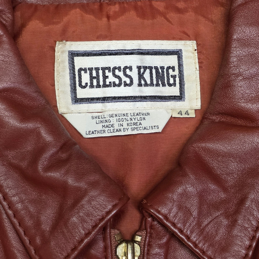 1970s Rust Leather Zip Up Jacket ~ Medium 44