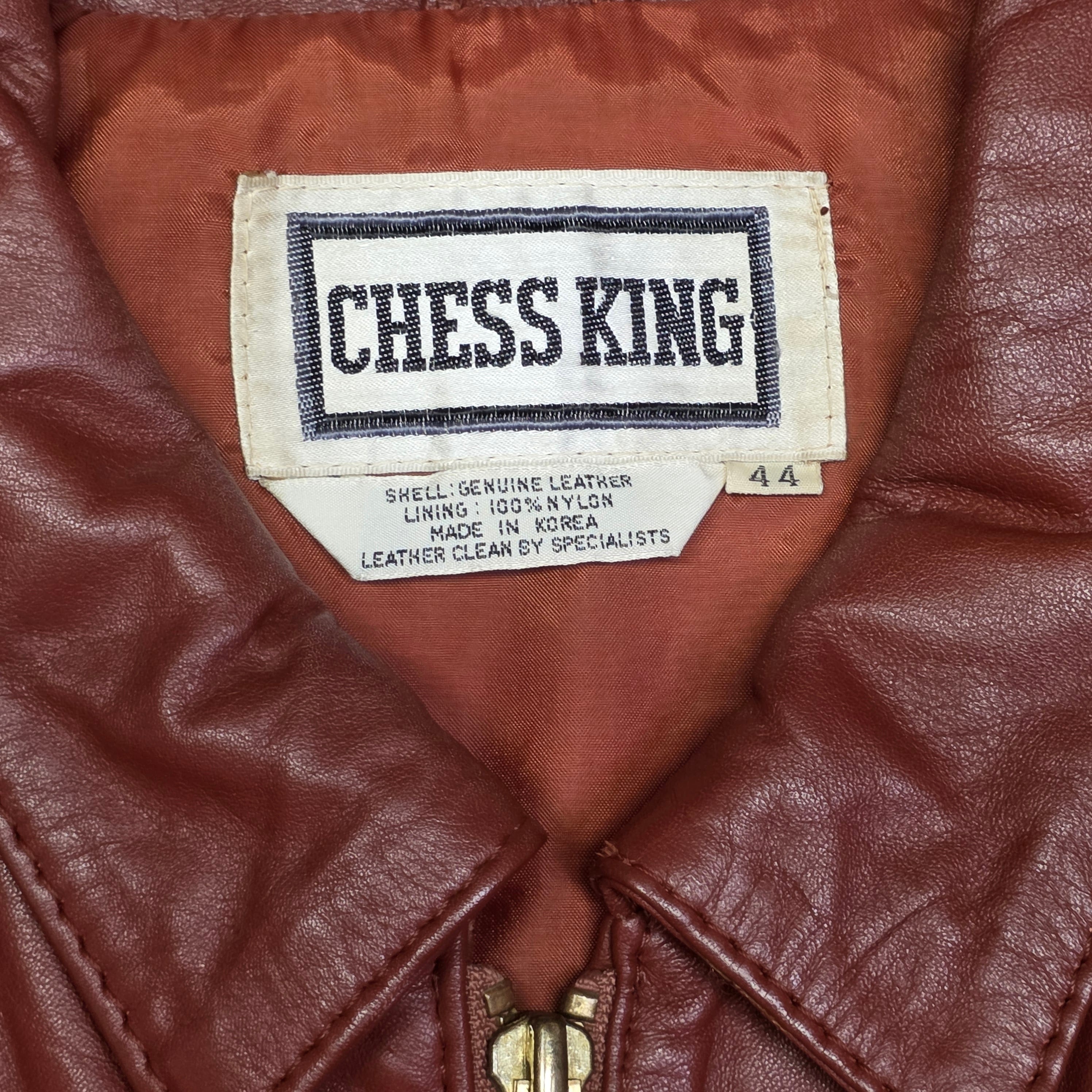 1970s Rust Leather Zip Up Jacket ~ Medium 44