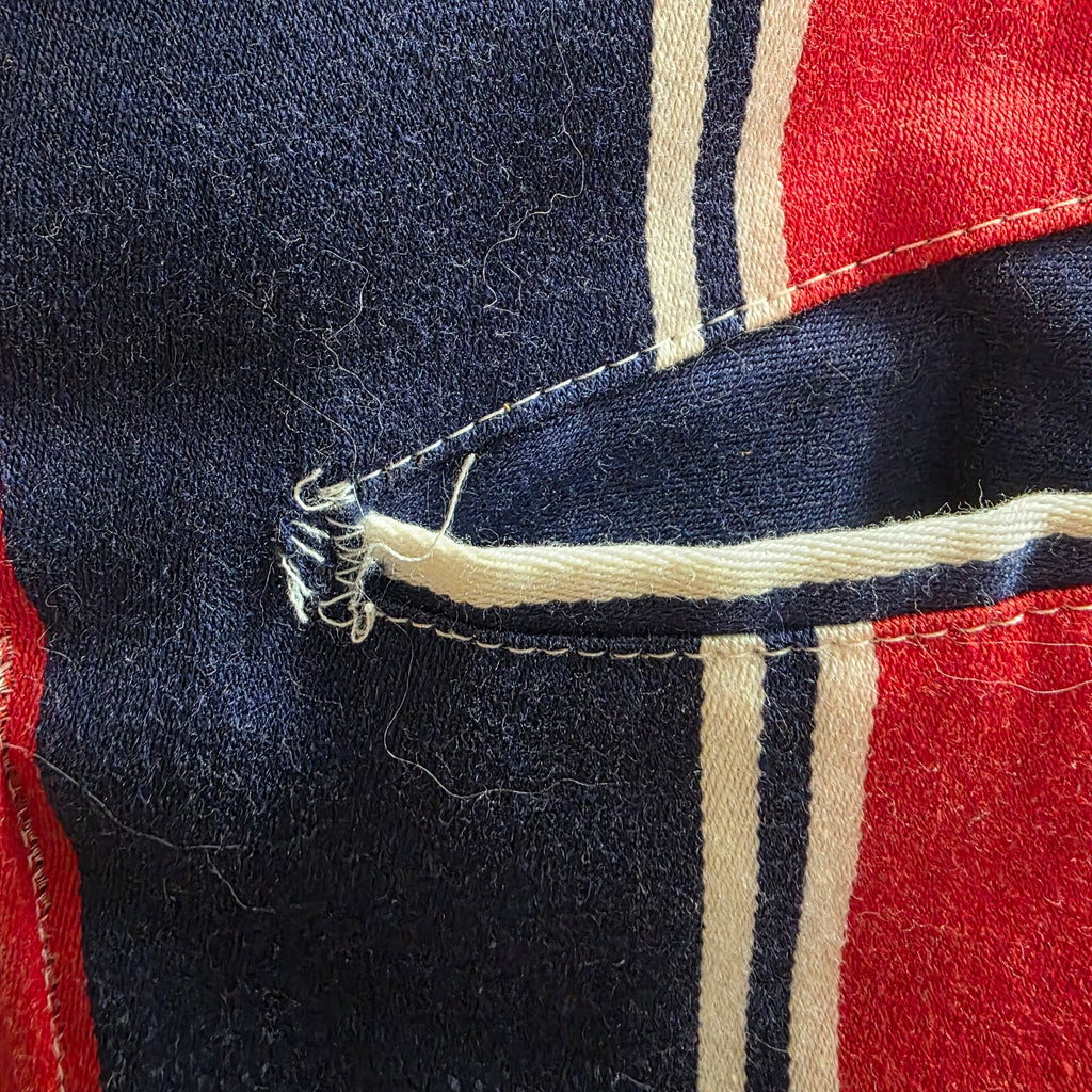 1960s Red White and Blue Striped Straight Leg Slacks ~ 33 x 32
