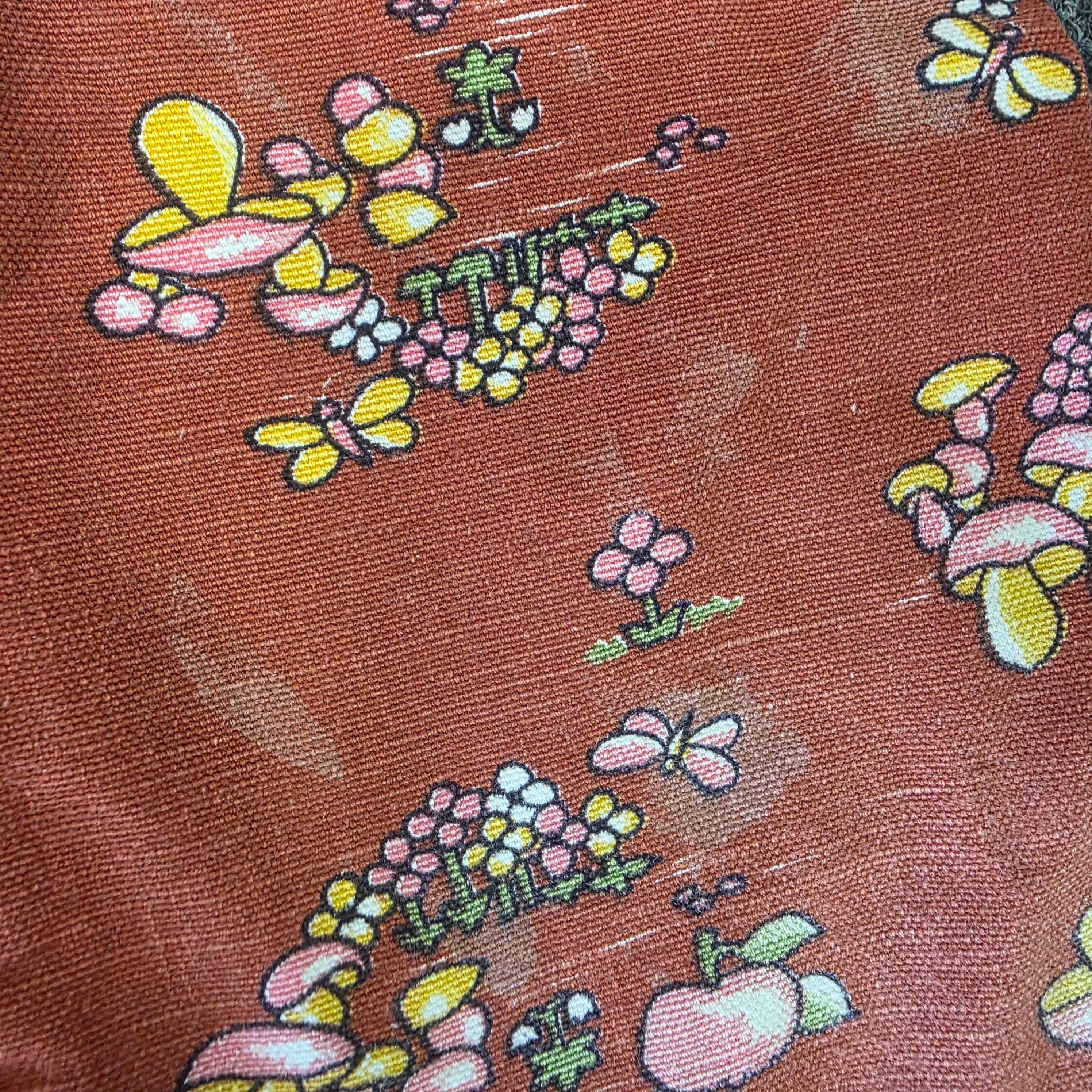1960s Girl's Mushroom Print Bell Bottom Pants ~ Girl's 5/6