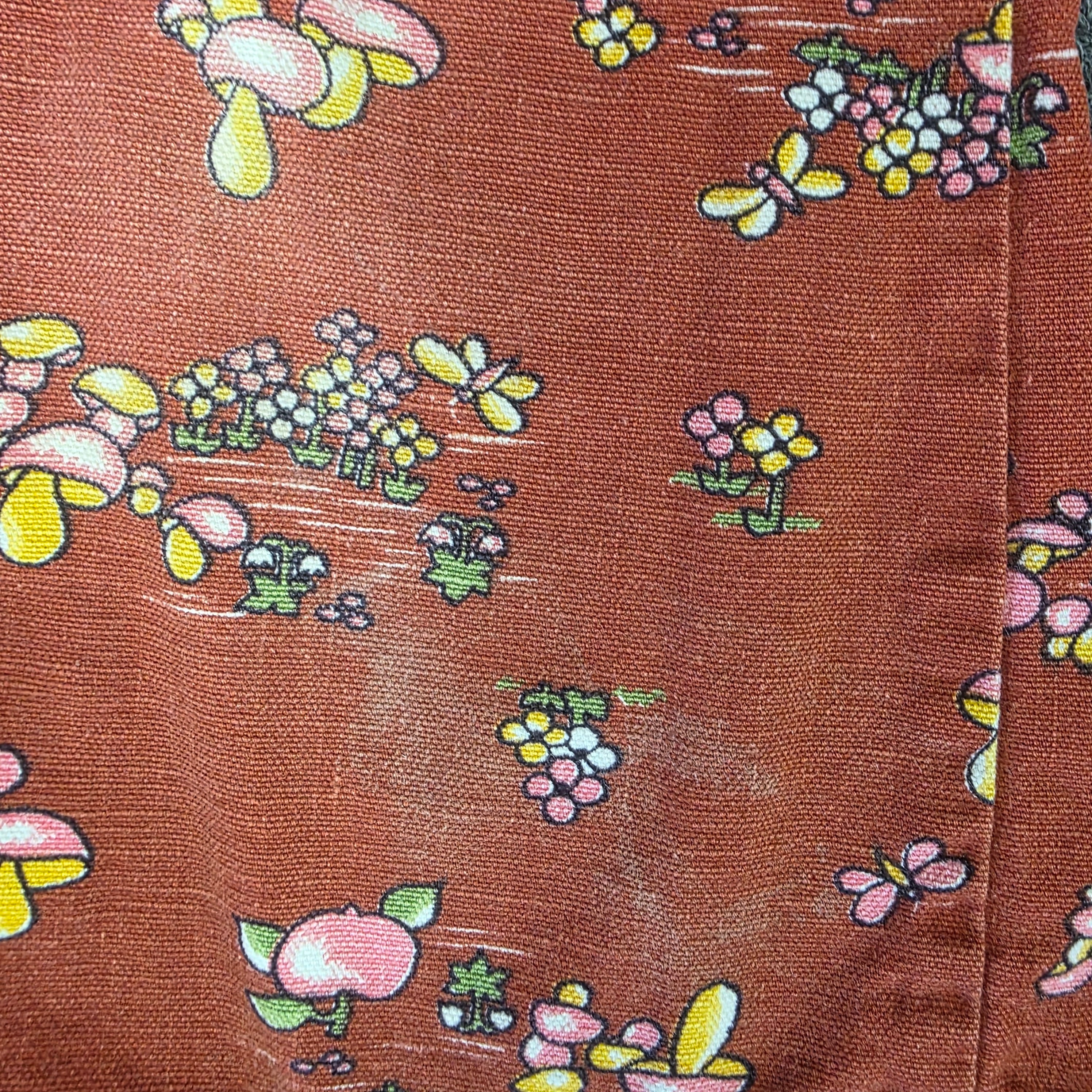 1960s Girl's Mushroom Print Bell Bottom Pants ~ Girl's 5/6