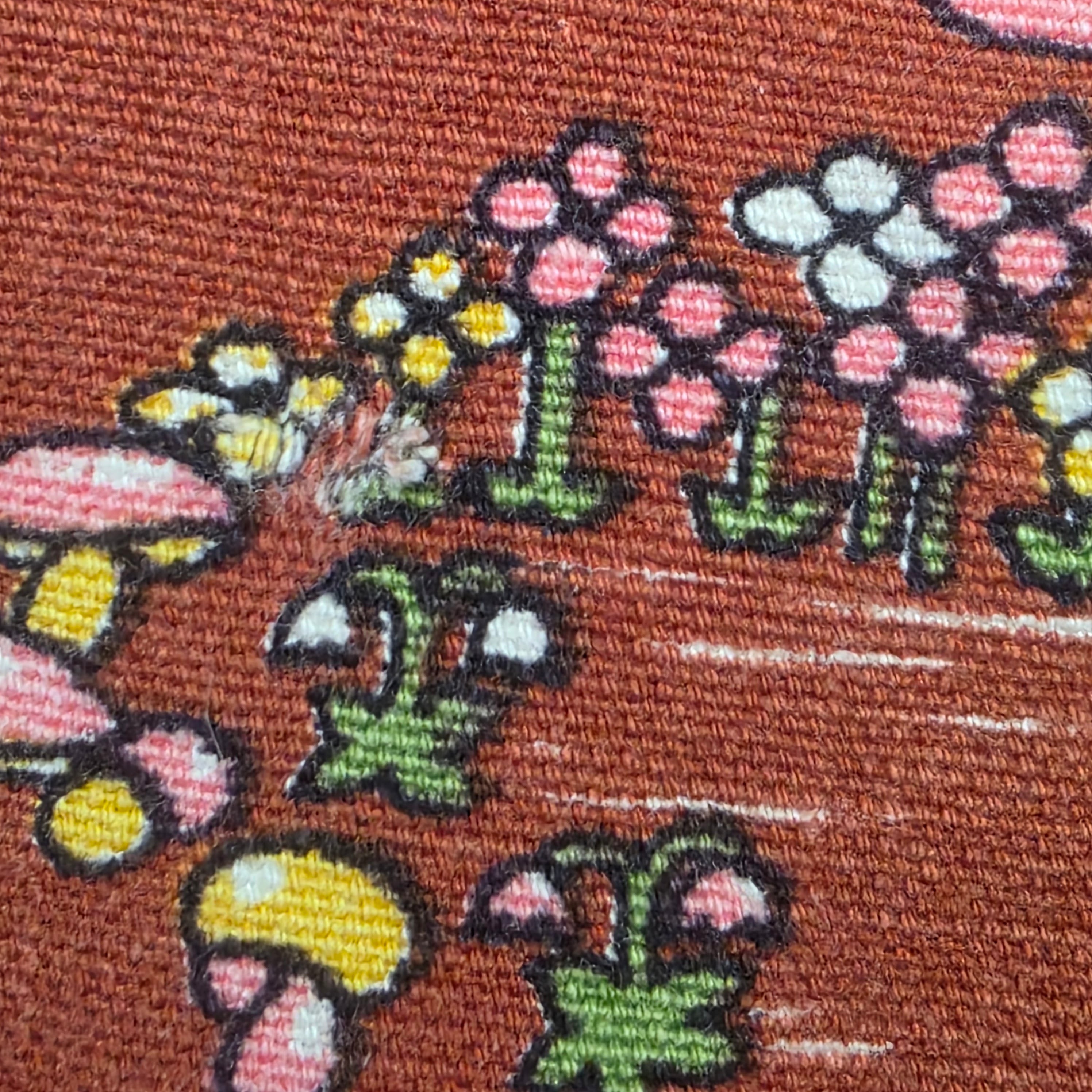 1960s Girl's Mushroom Print Bell Bottom Pants ~ Girl's 5/6
