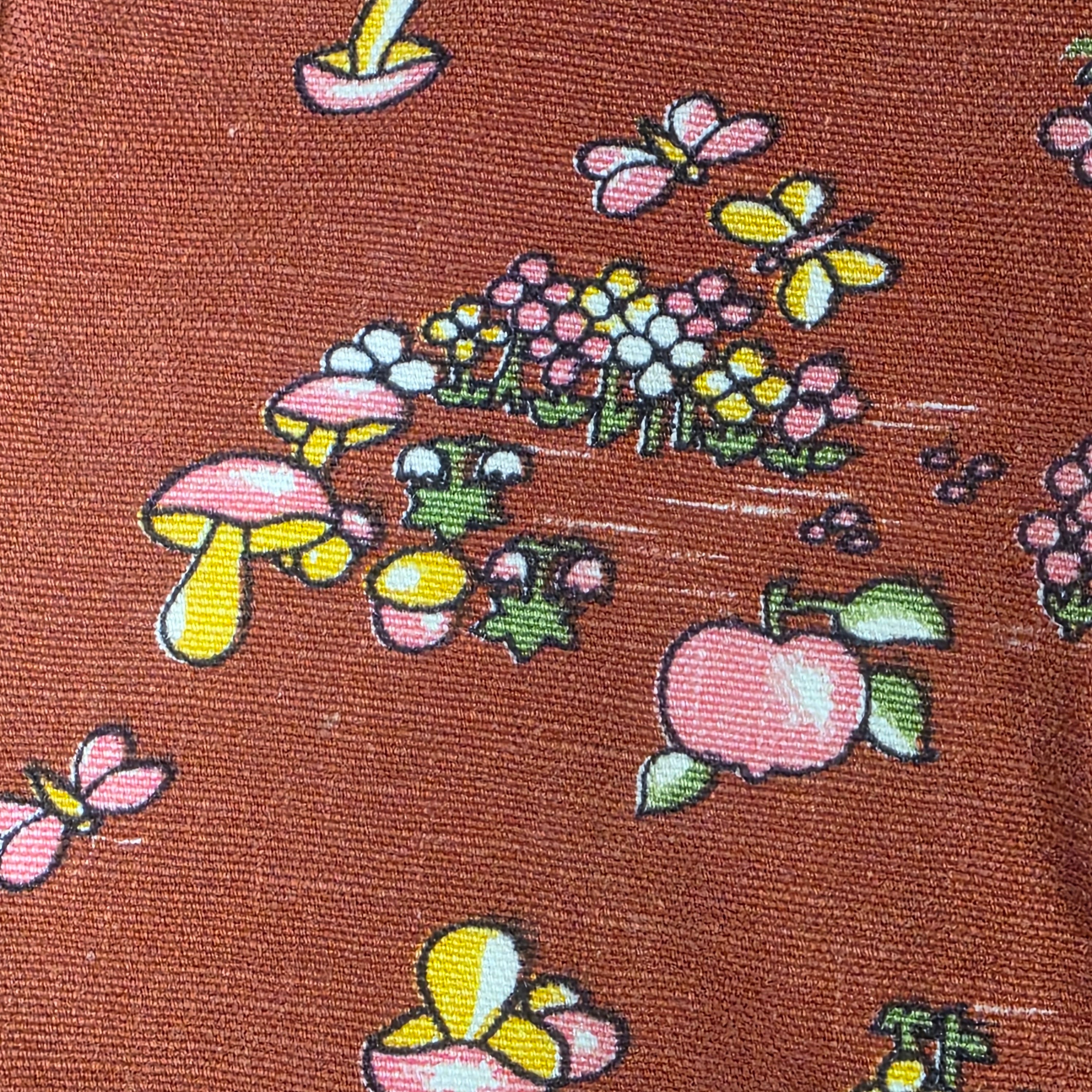 1960s Girl's Mushroom Print Bell Bottom Pants ~ Girl's 5/6
