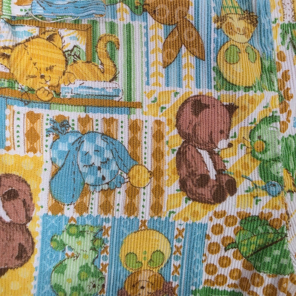 1970s Corduroy Overalls ~ Youth 5 ~ Bear Bunny Duck Baby Animal