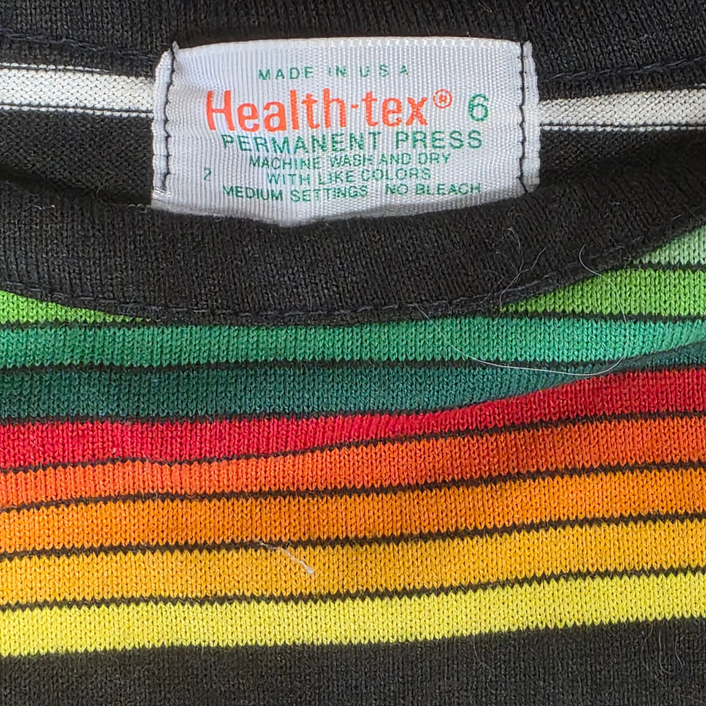 1970s Health-tex Striped Long Sleeve T Shirt ~ Youth 6 ~ Bell Sleeve