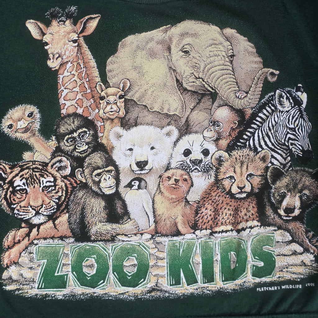 1990s Zoo Kids T Shirt ~ Youth 2/4 ~ Baby Animals