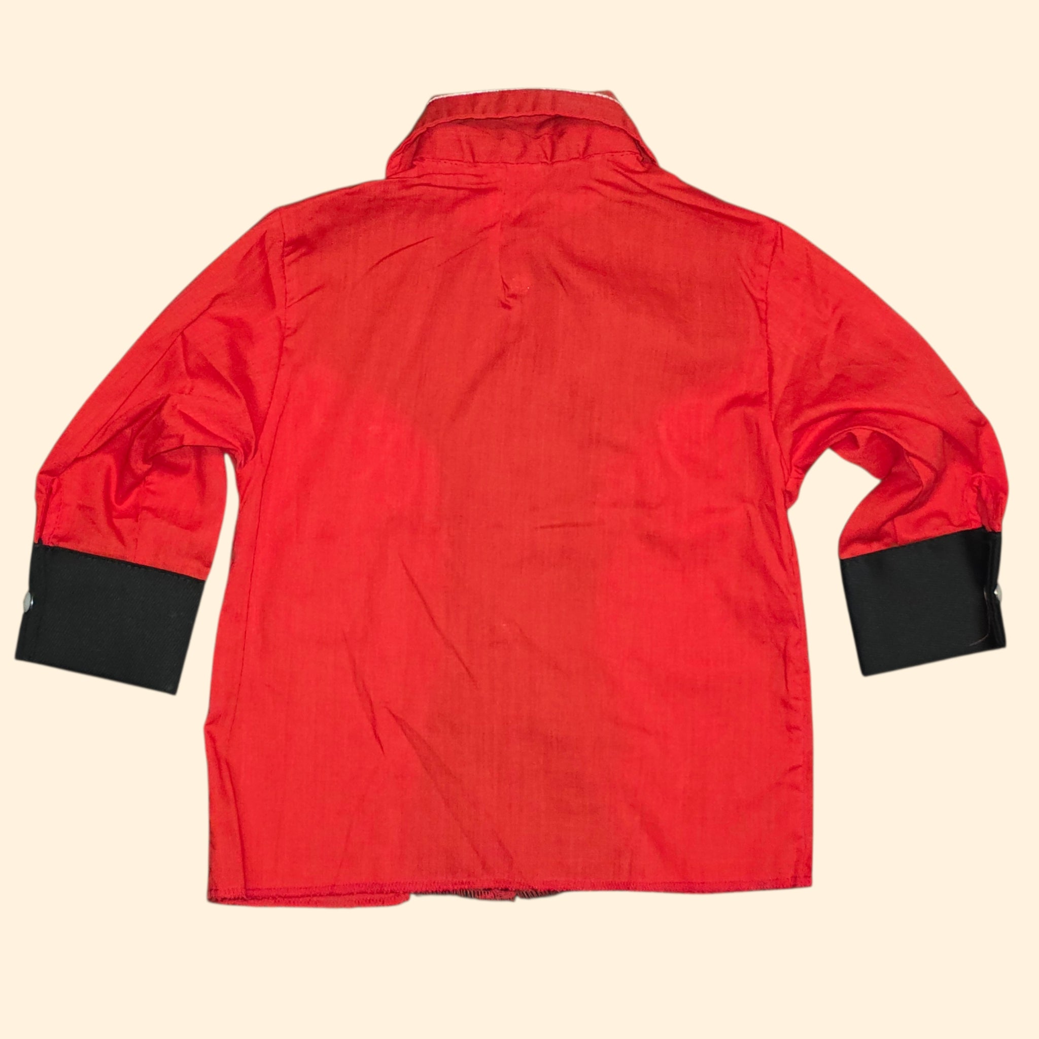 1970s Red and Black Snap Button Western Suit ~ 2T ~ Cowboy Cowgirl