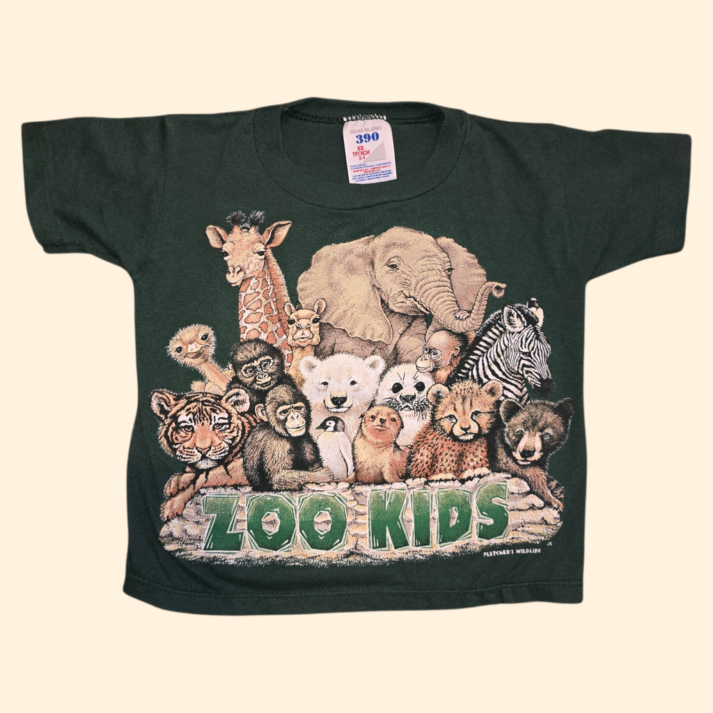 1990s Zoo Kids T Shirt ~ Youth 2/4 ~ Baby Animals