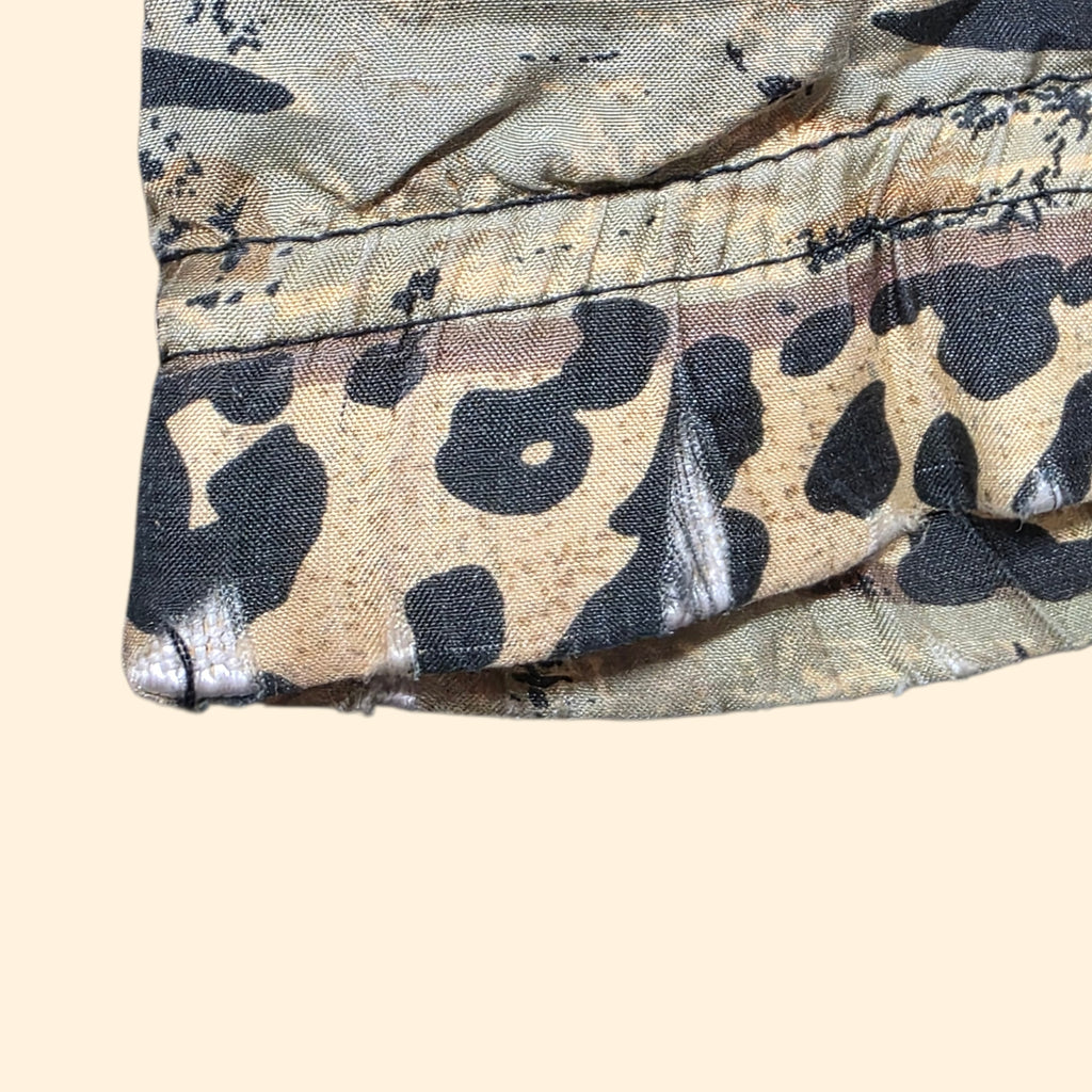 1990s Silk Baroque and Leopard Print Track Jacket ~ Small Medium