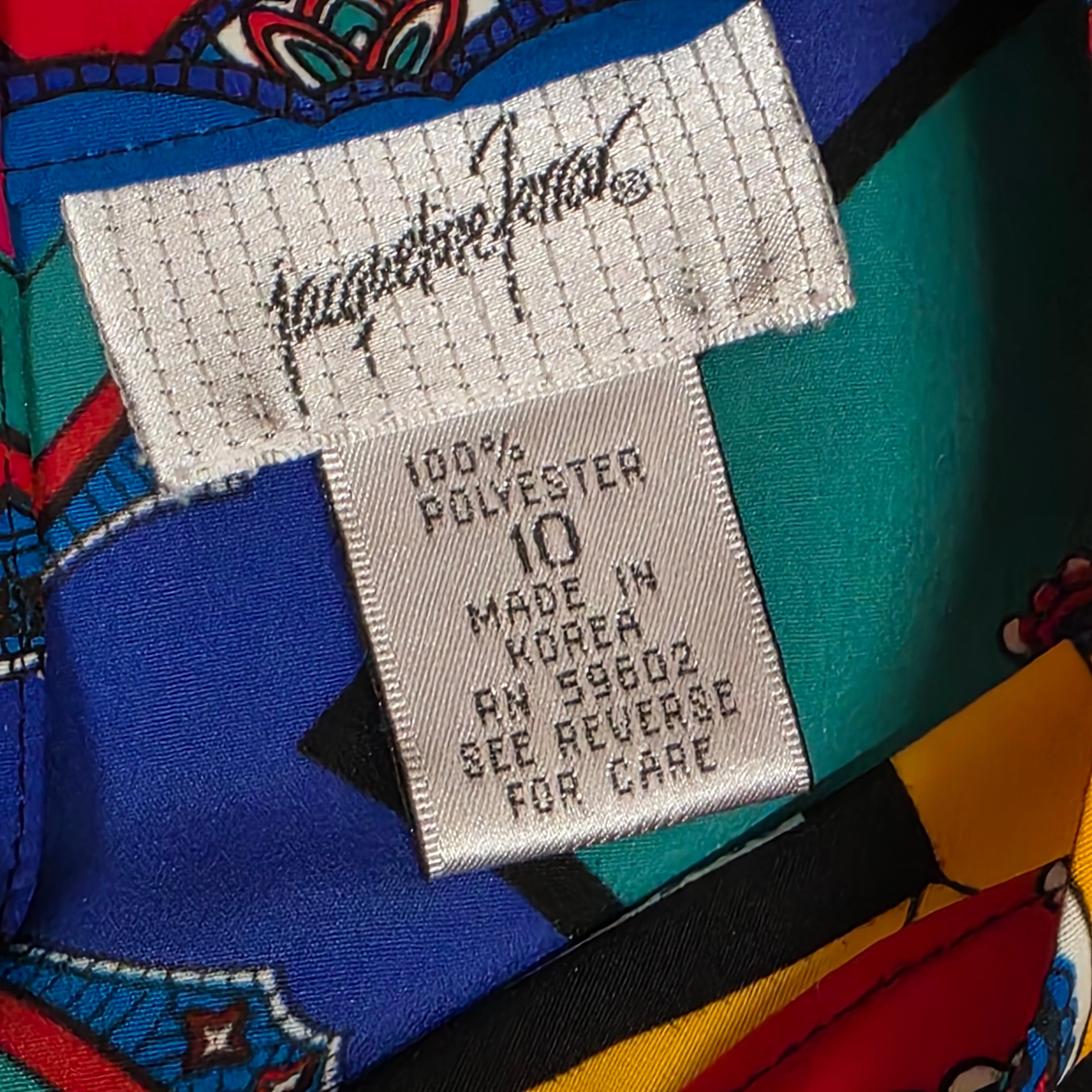 1990s Crazy Print Long Sleeve Pullover Top ~ Medium