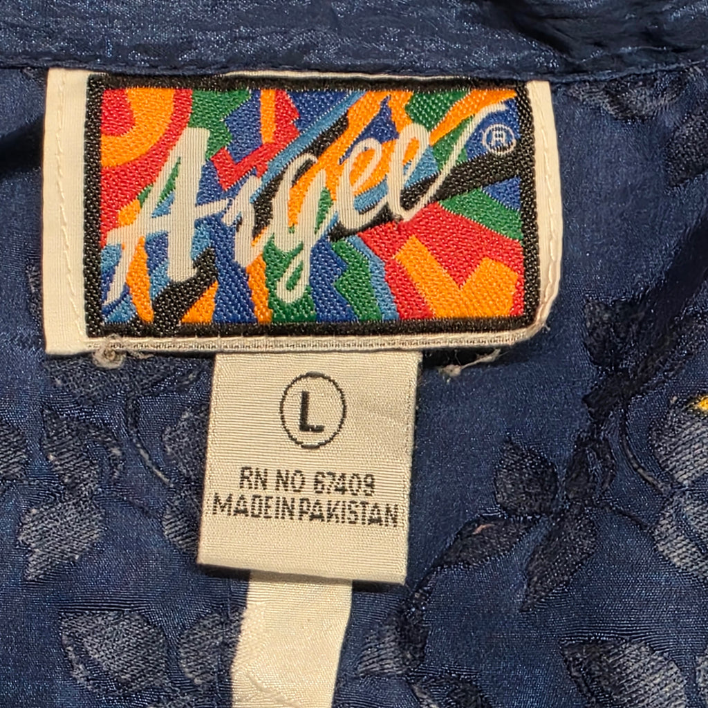 1990s Baroque Print Coat of Arms Blue Track Suit ~ Large ~ Lion Filigree