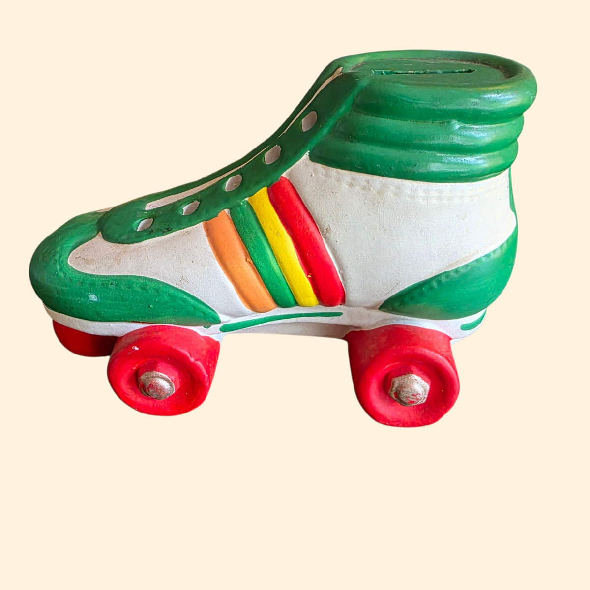 1970s Ceramic Roller Skate Coin Bank ~ Piggy Bank