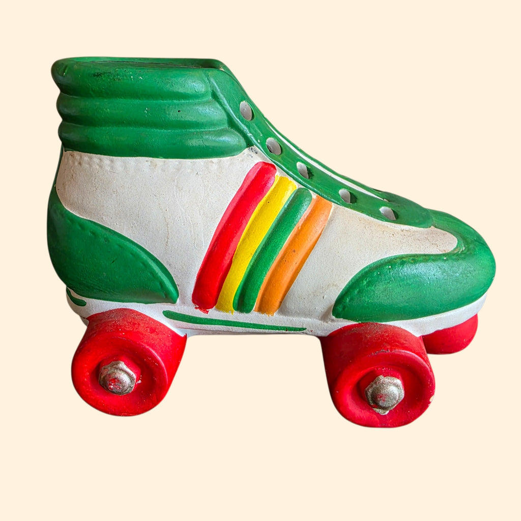 1970s Ceramic Roller Skate Coin Bank ~ Piggy Bank
