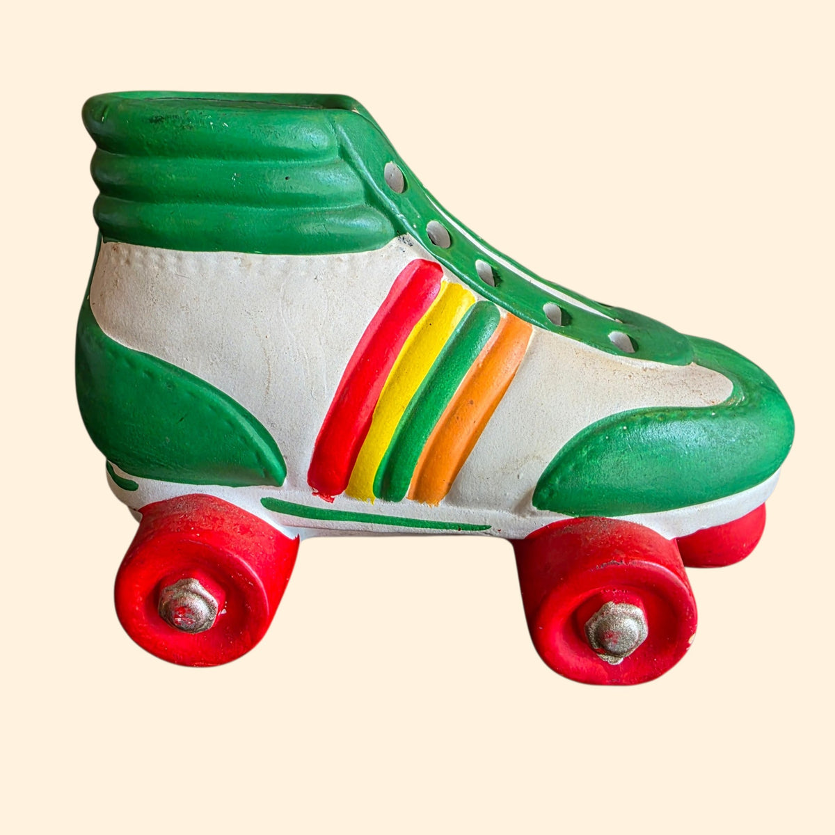 1970s Ceramic Roller Skate Coin Bank ~ Piggy Bank