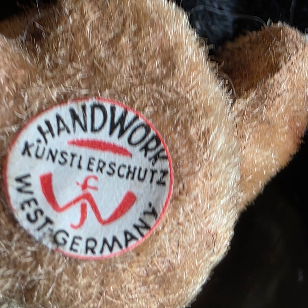Vintage Handwork Wagner Kunstlerschutz West Germany Flocked Animal Figurine Lot ~ Owl Panda Penguin
