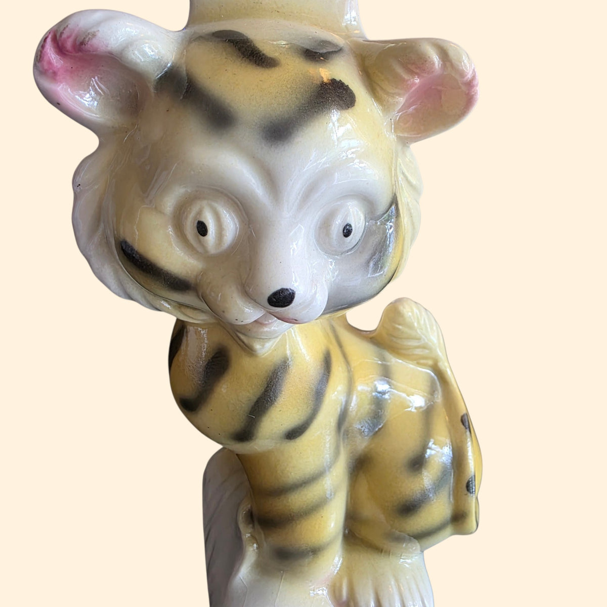1950s Ceramic Tiger Lamp ~ Baby Nursery Kid's Room Mid Century
