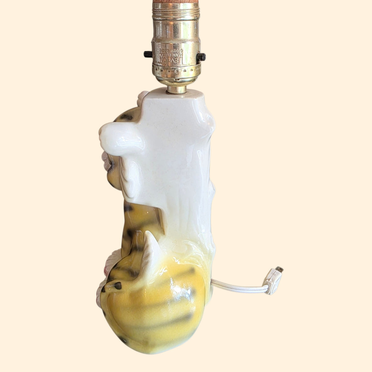1950s Ceramic Tiger Lamp ~ Baby Nursery Kid's Room Mid Century