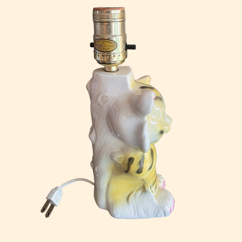 1950s Ceramic Tiger Lamp ~ Baby Nursery Kid's Room Mid Century
