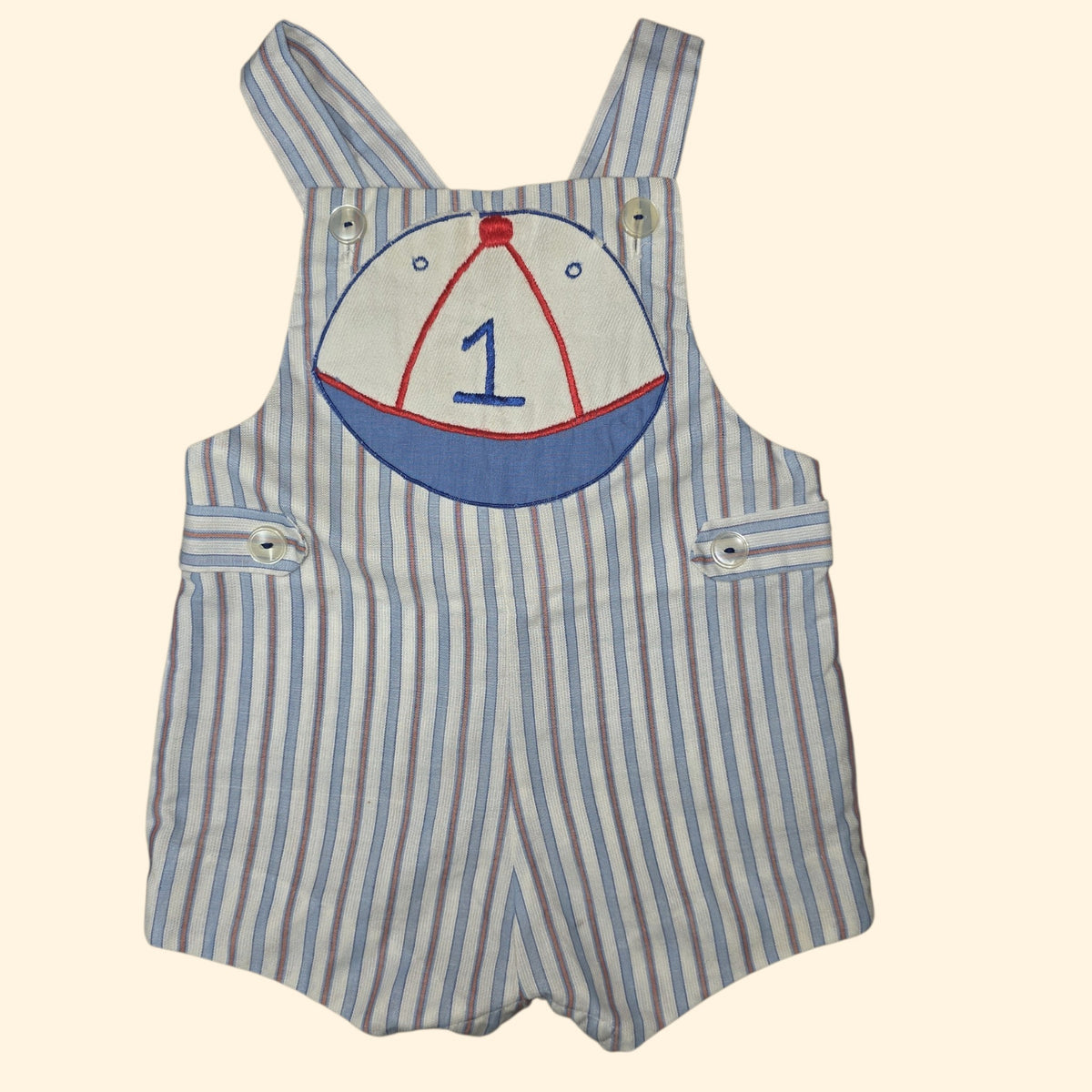 1970s 1980s Vintage Baby Romper Lot ~ 12 - 18 Month ~ Infant Boys Short-alls Embroidered