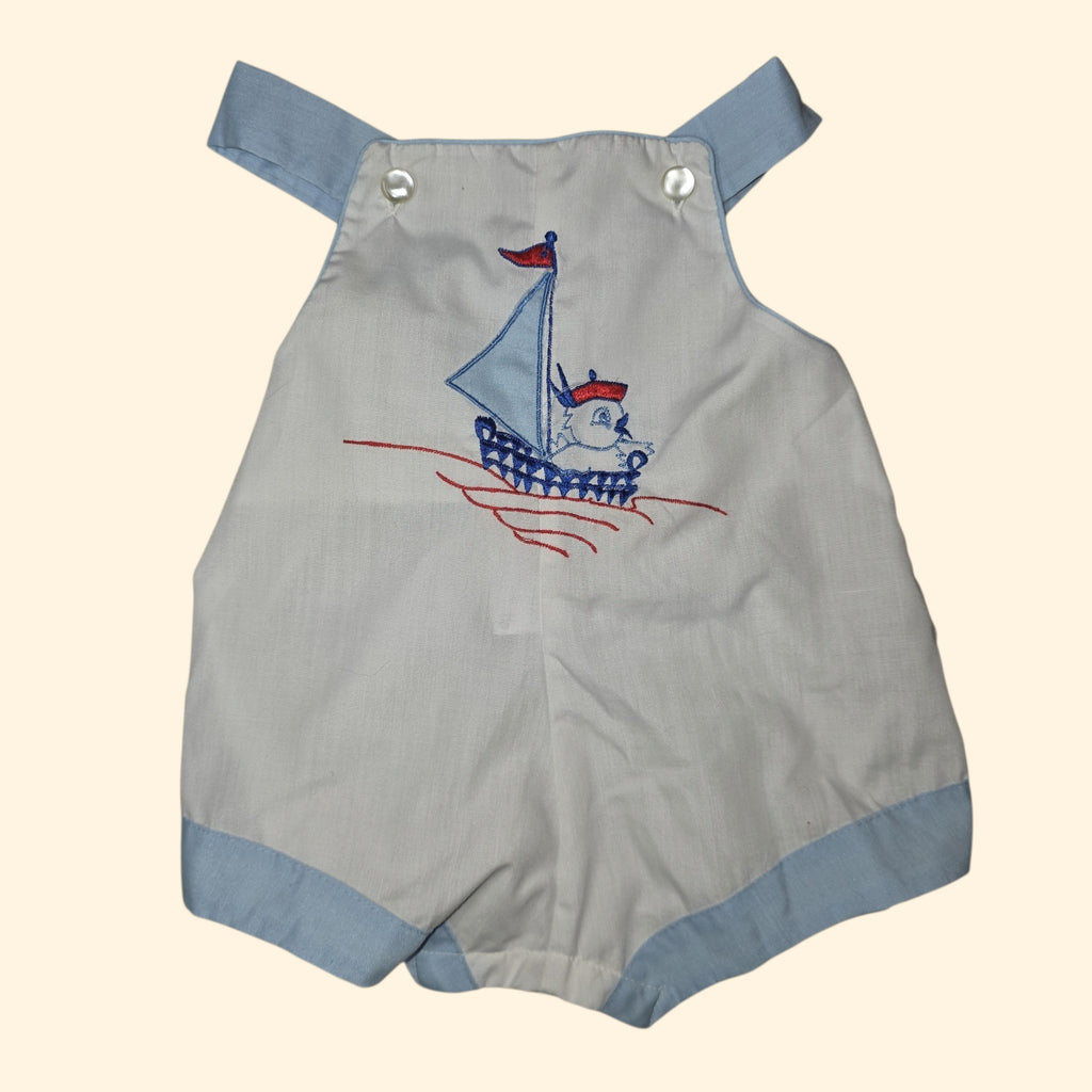 1970s 1980s Vintage Baby Romper Lot ~ 12 - 18 Month ~ Infant Boys Short-alls Embroidered