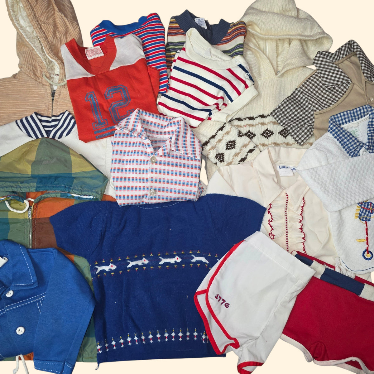 1970s Boy's Vintage Clothing Lot ~6-9 Mos to 3T ~ Baby Infant Toddler Shower Gift