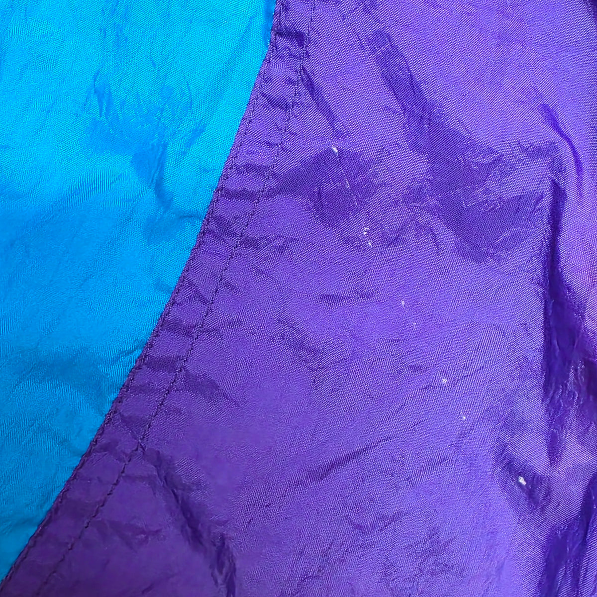 1990s Neon Pink Purple Teal Lightweight Nylon Jacket ~ Girls 6 ~ Youth Kids Dayglo