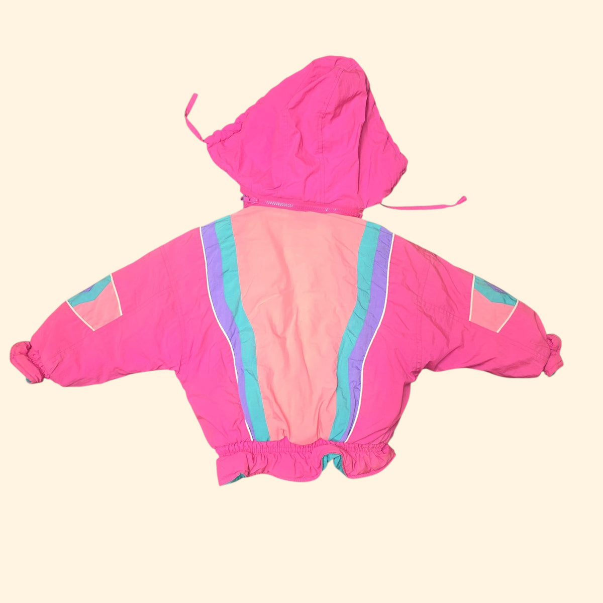 1990s Neon Pink Puffer Jacket ~ Youth 5 ~ Girls Kids Winter Coat