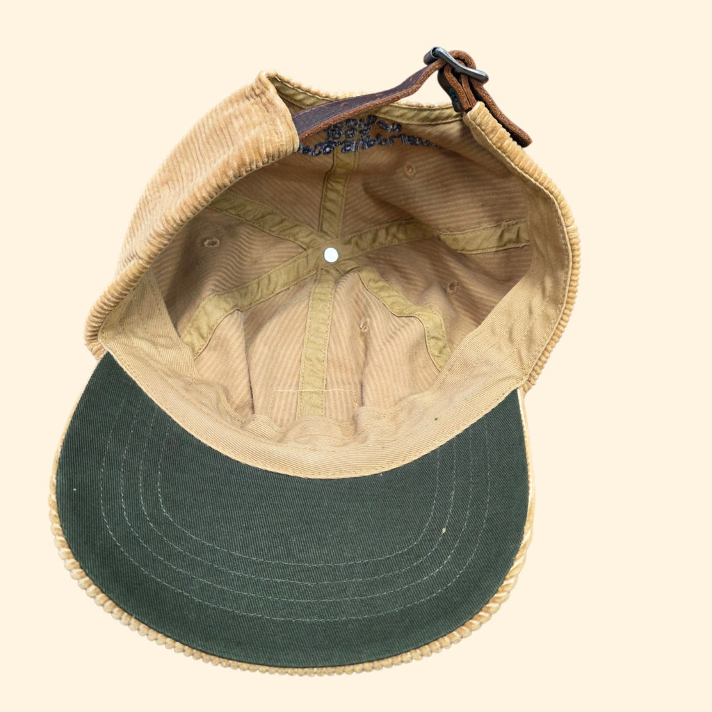 1990s Polo Country Ralph Lauren Tan Corduroy Strapback Hat ~ Baseball Cap