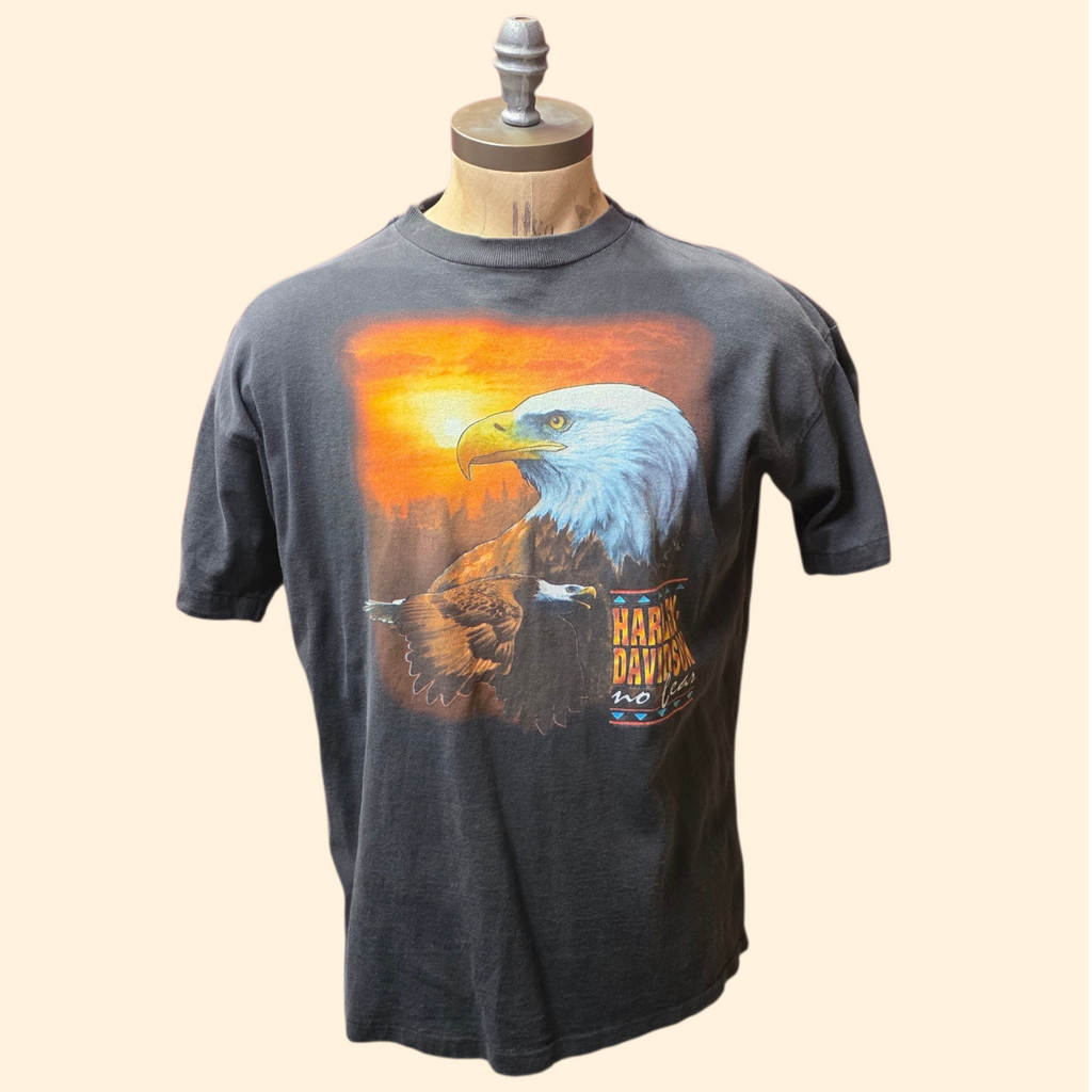 1990s Harley Davidson No Fear Eagle T Shirt ~ XXL ~ Extra Large Lilly Abingdon VA