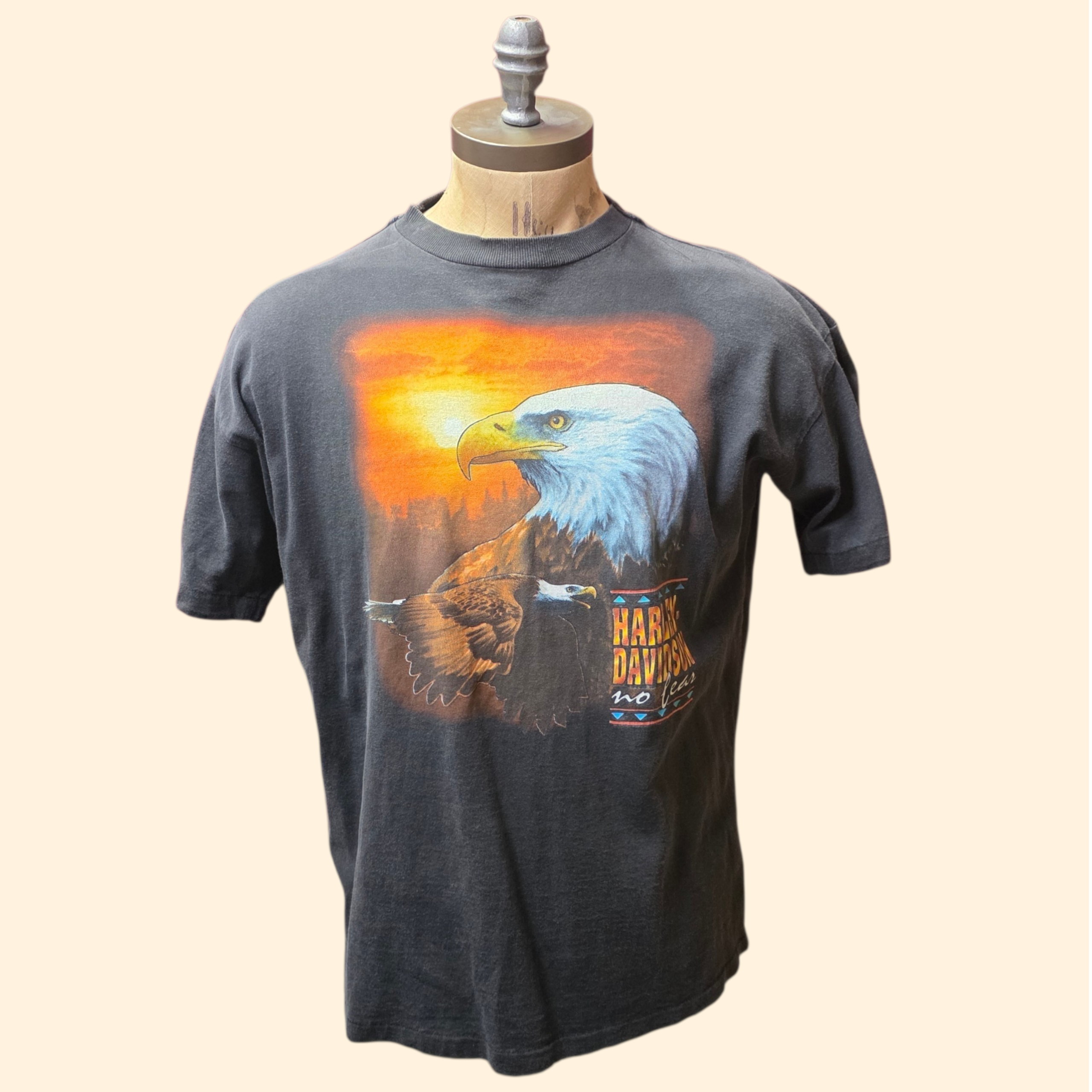 1990s Harley Davidson No Fear Eagle T Shirt ~ XXL ~ Extra Large Lilly Abingdon VA