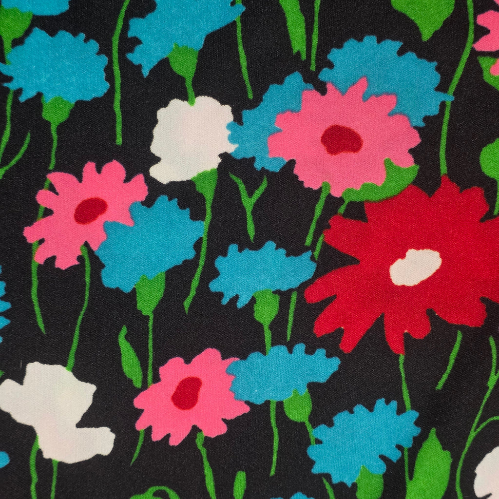 1970s Alex Colman Floral High Rise Polyester Pants ~ Small Medium ~ High Rise Flower Power Wide Leg